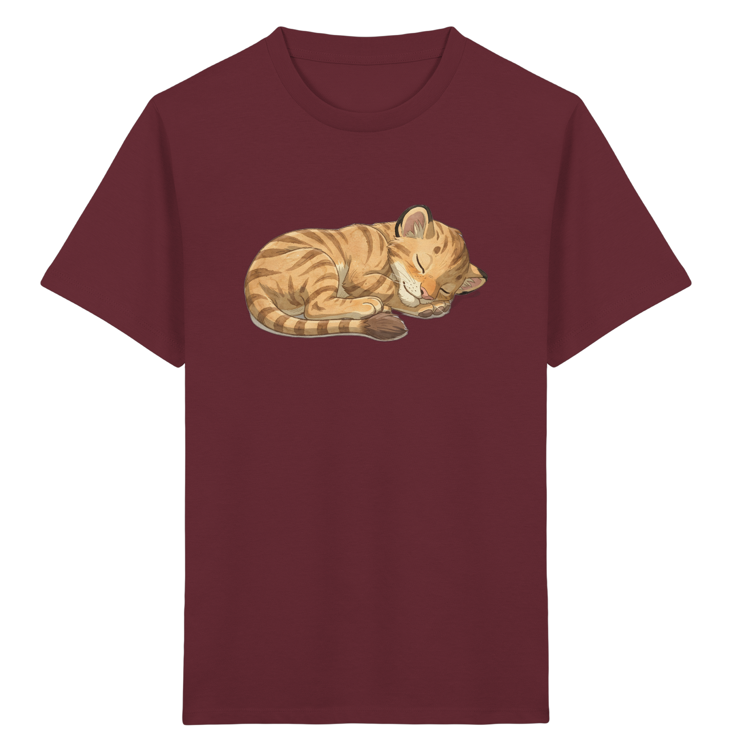 Schlafende Katze: Kuscheliges T-Shirt für Kinder - Kinder Bio T-Shirt Vorderseite