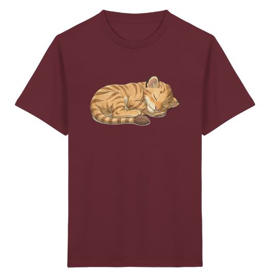 Schlafende Katze: Kuscheliges T-Shirt für Kinder - Kinder Bio T-Shirt Vorderseite