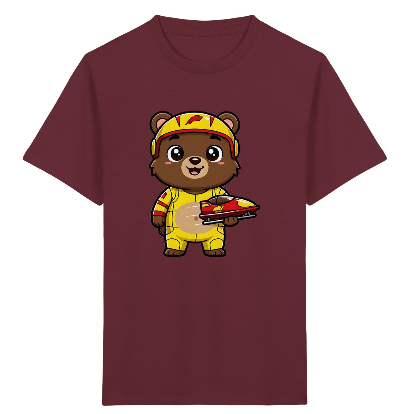 Bären-Rennfahrer T-Shirt: Abenteuer pur! - Kinder Bio T-Shirt Vorderseite