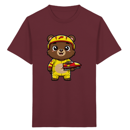 Bären-Rennfahrer T-Shirt: Abenteuer pur! - Kinder Bio T-Shirt Vorderseite