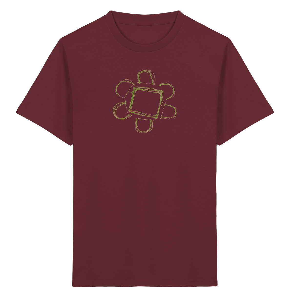 Waldgrüne Eckenblume Kinder T-Shirt - Kinder Bio T-Shirt Vorderseite