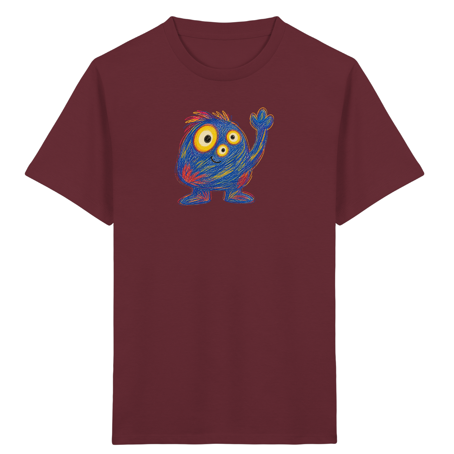 Dreiäuglein winkt fröhlich - Kinder Bio T-Shirt Vorderseite