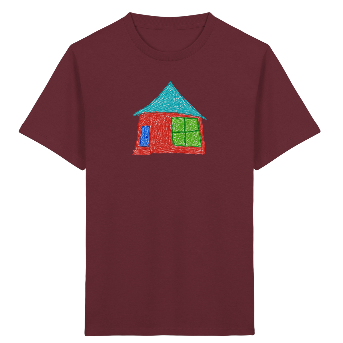 Rotes Haus mit Türkisdach - Kinder Bio T-Shirt