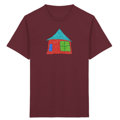 Rotes Haus mit Türkisdach - Kinder Bio T-Shirt