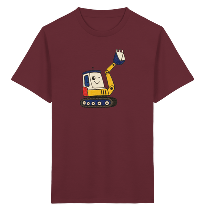 Fröhliches Bagger T-Shirt für Kinder - Kinder Bio T-Shirt Vorderseite