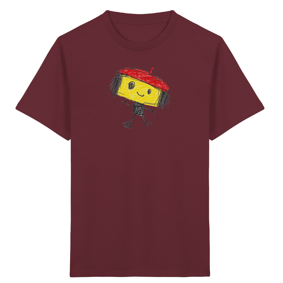 Kritzelkopf mit roter Mütze - Kinder Bio T-Shirt