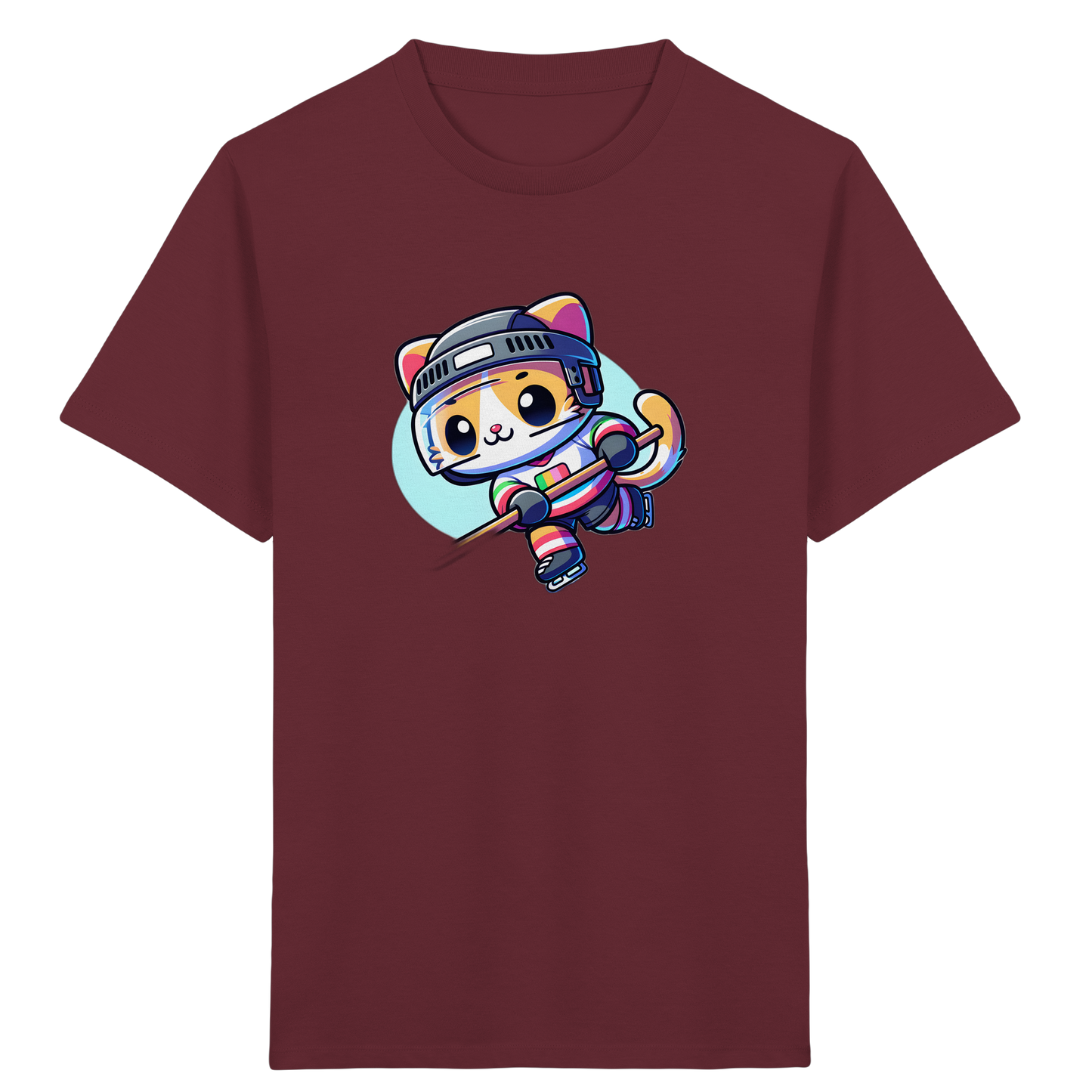 Eishockey Katze: Fröhliches Kinder T-Shirt