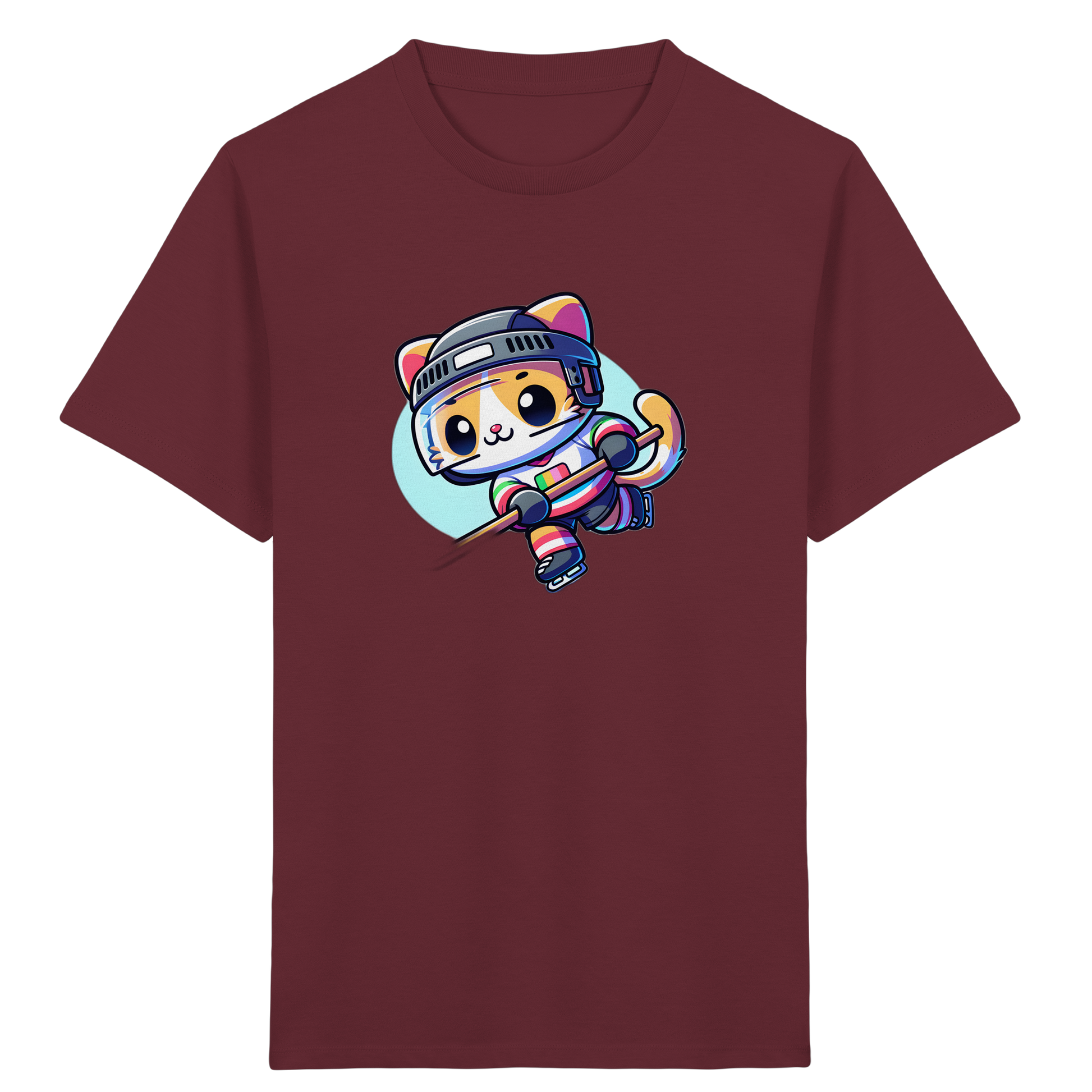 Eishockey Katze: Fröhliches Kinder T-Shirt