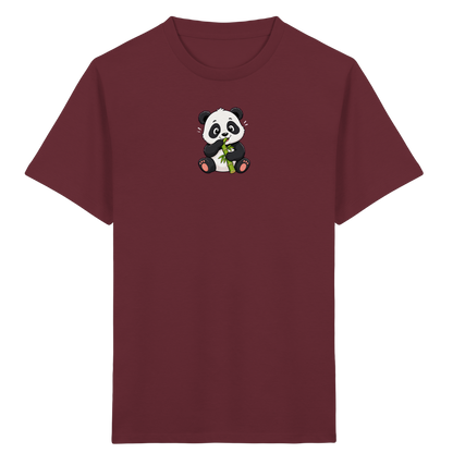 Niedlicher Panda isst Bambus T-Shirt - Kinder Bio T-Shirt Vorderseite