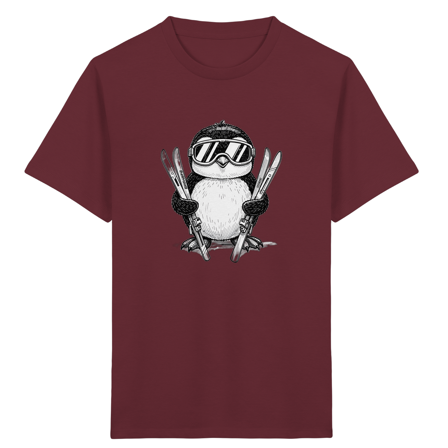 Pinguin auf Skiern: Vintage Kinder T-Shirt - Kinder Bio T-Shirt Vorderseite