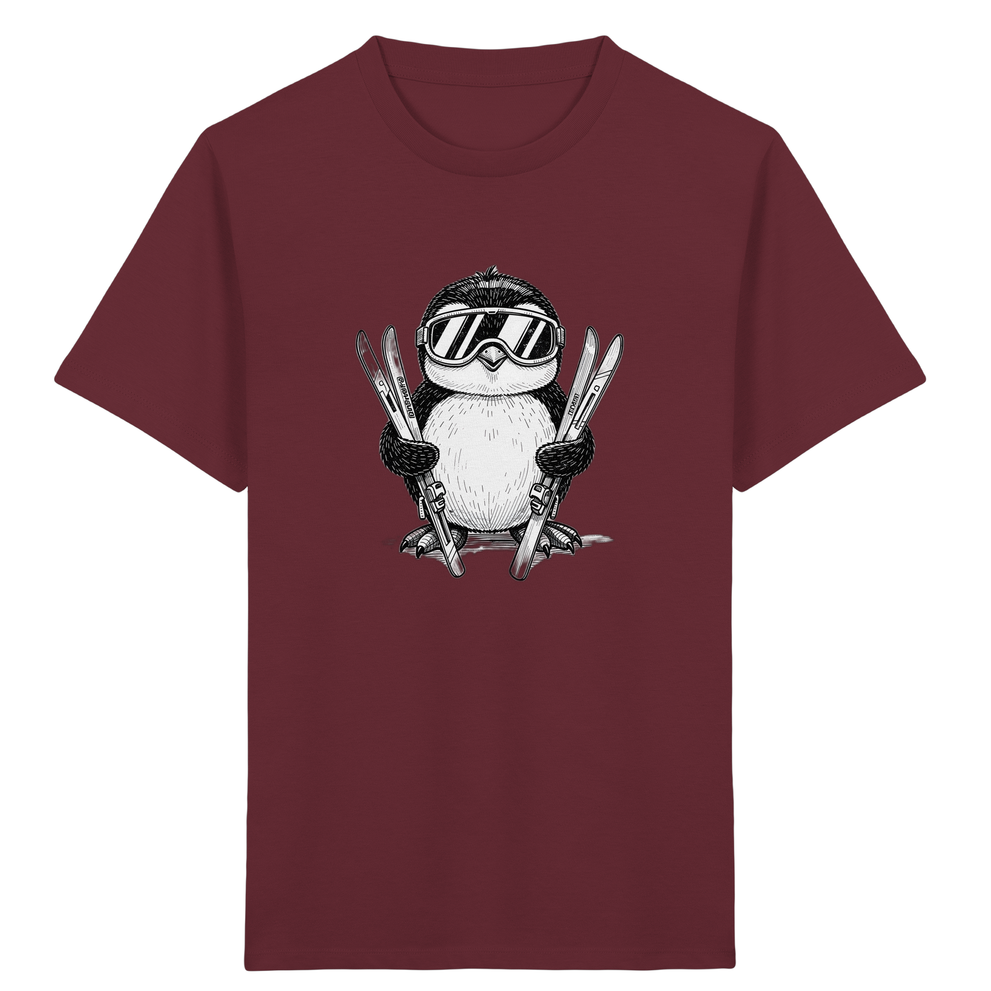 Pinguin auf Skiern: Vintage Kinder T-Shirt - Kinder Bio T-Shirt Vorderseite