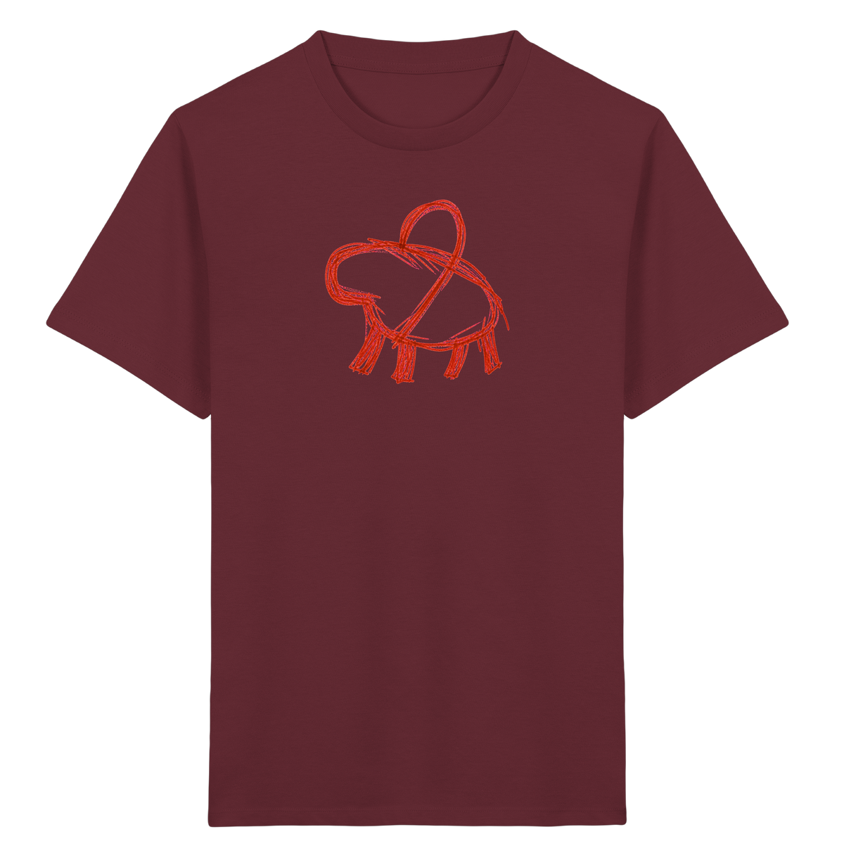 Rostbraunes Capybara mit Ranzen - Kinder Bio T-Shirt Vorderseite