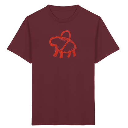 Rostbraunes Capybara mit Ranzen - Kinder Bio T-Shirt Vorderseite