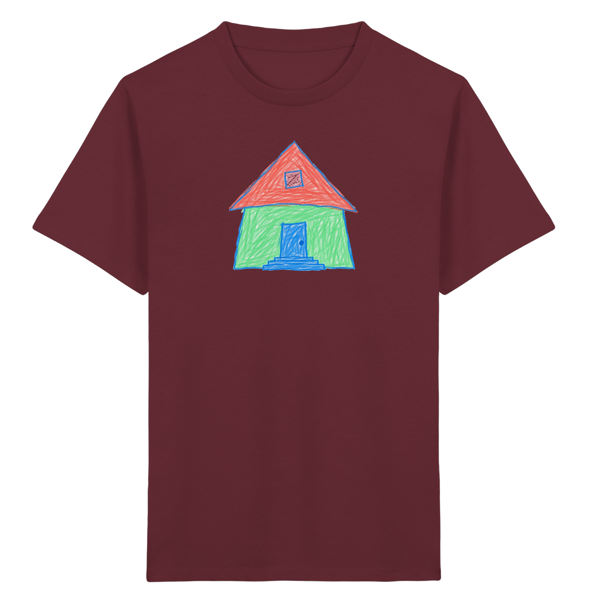 Mintgrünes Haus mit Spitzdach - Kinder Bio T-Shirt