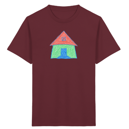Mintgrünes Haus mit Spitzdach - Kinder Bio T-Shirt