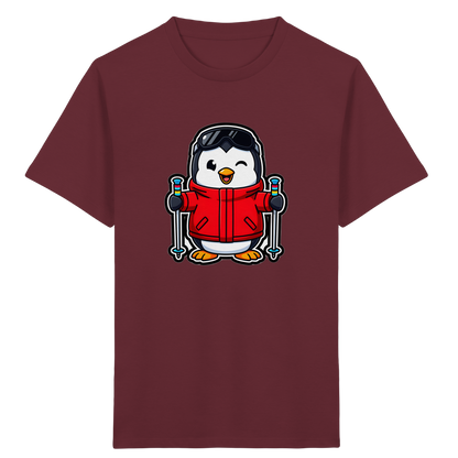 Fröhlicher Pinguin Ski Abenteuer Shirt - Kinder Bio T-Shirt Vorderseite