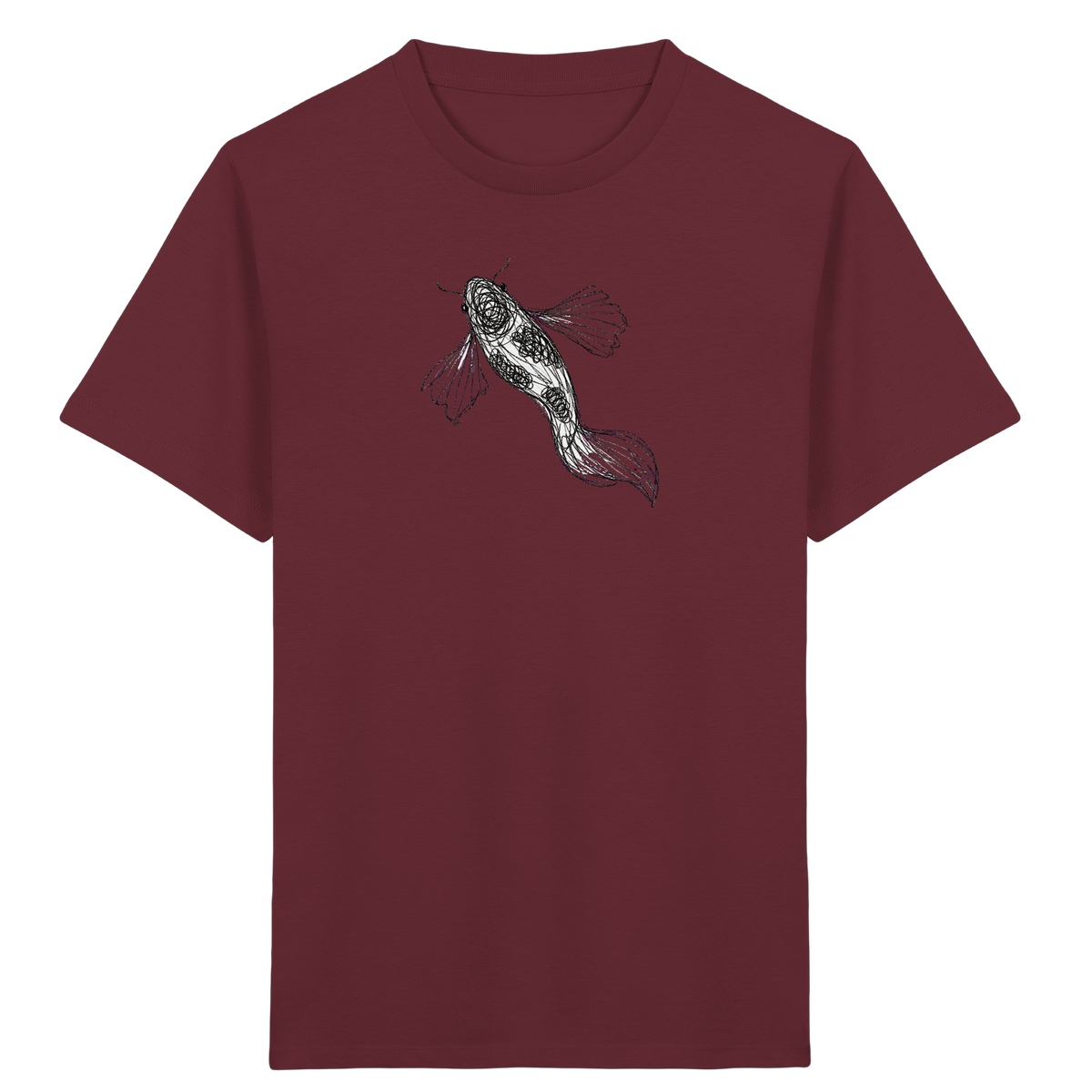 Koi von oben gezeichnet - Kinder Bio T-Shirt
