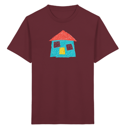 Türkises Haus mit Zwillingsfenstern - Kinder Bio T-Shirt