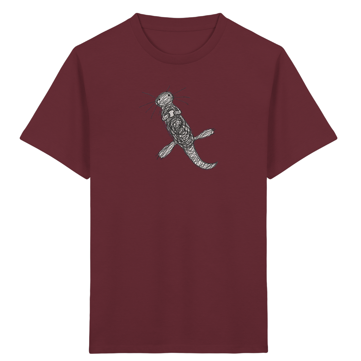 Otter von oben gezeichnet - Kinder Bio T-Shirt