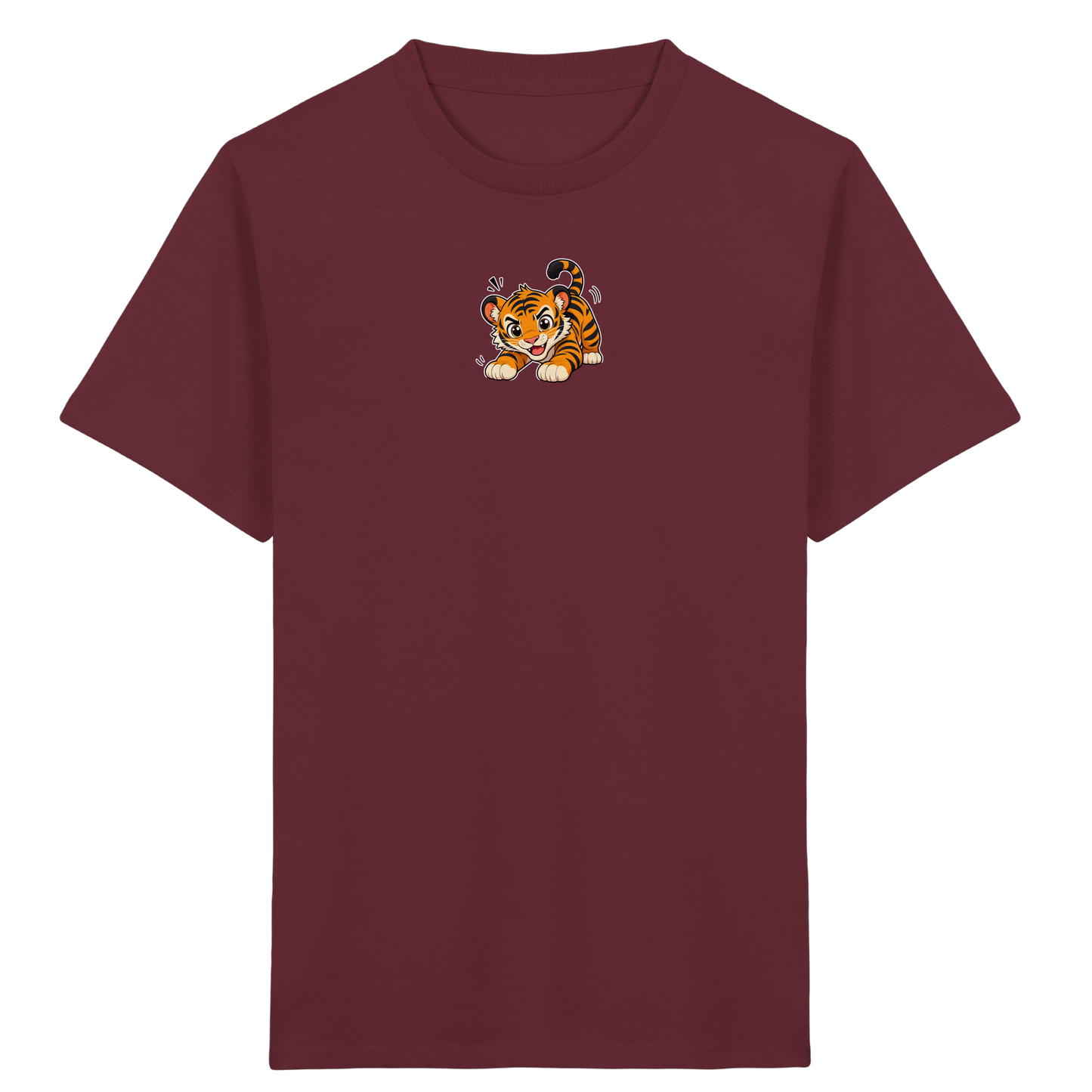 Verspielter Tiger: Fröhliches Kinder T-Shirt - Kinder Bio T-Shirt Vorderseite