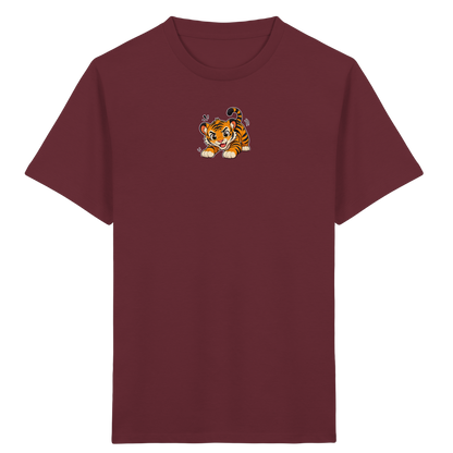 Verspielter Tiger: Fröhliches Kinder T-Shirt - Kinder Bio T-Shirt Vorderseite