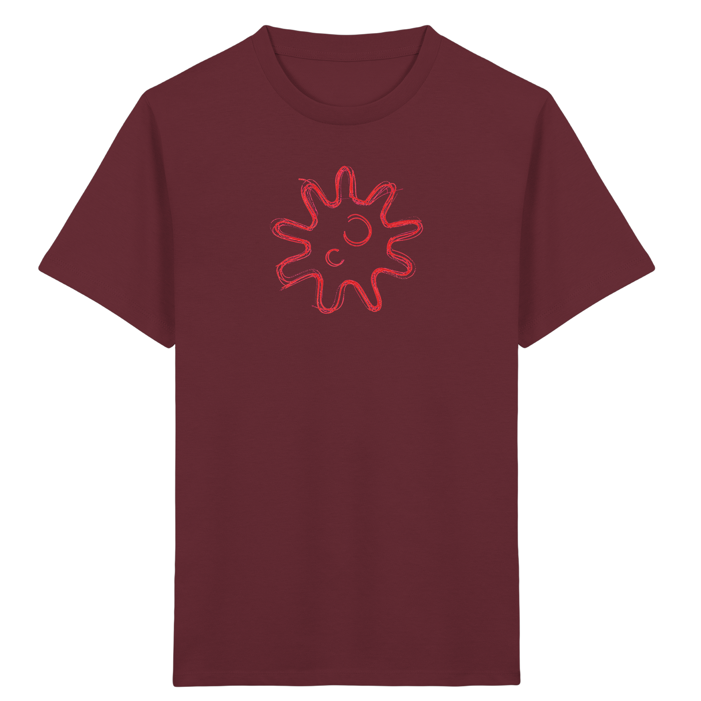 Rote Krakelsonne Kinder T-Shirt - Kinder Bio T-Shirt Vorderseite