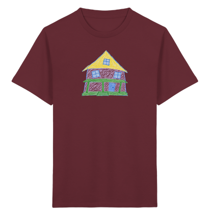 Lila Haus mit Veranda - Kinder Bio T-Shirt