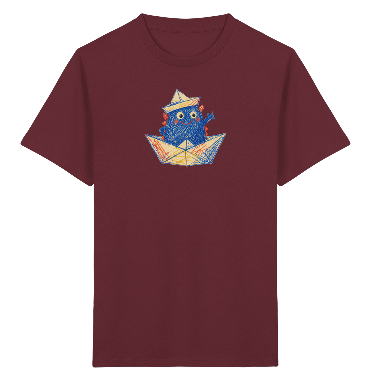 Kleiner Kapitän Monster - Kinder Bio T-Shirt Vorderseite