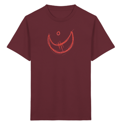 Korallroter Krakelmond für Kinder - Kinder Bio T-Shirt Vorderseite