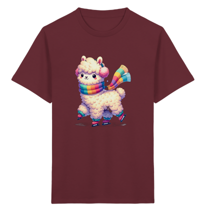 Alpaka auf Schlittschuhen: Winter-Spaß-T-Shirt
