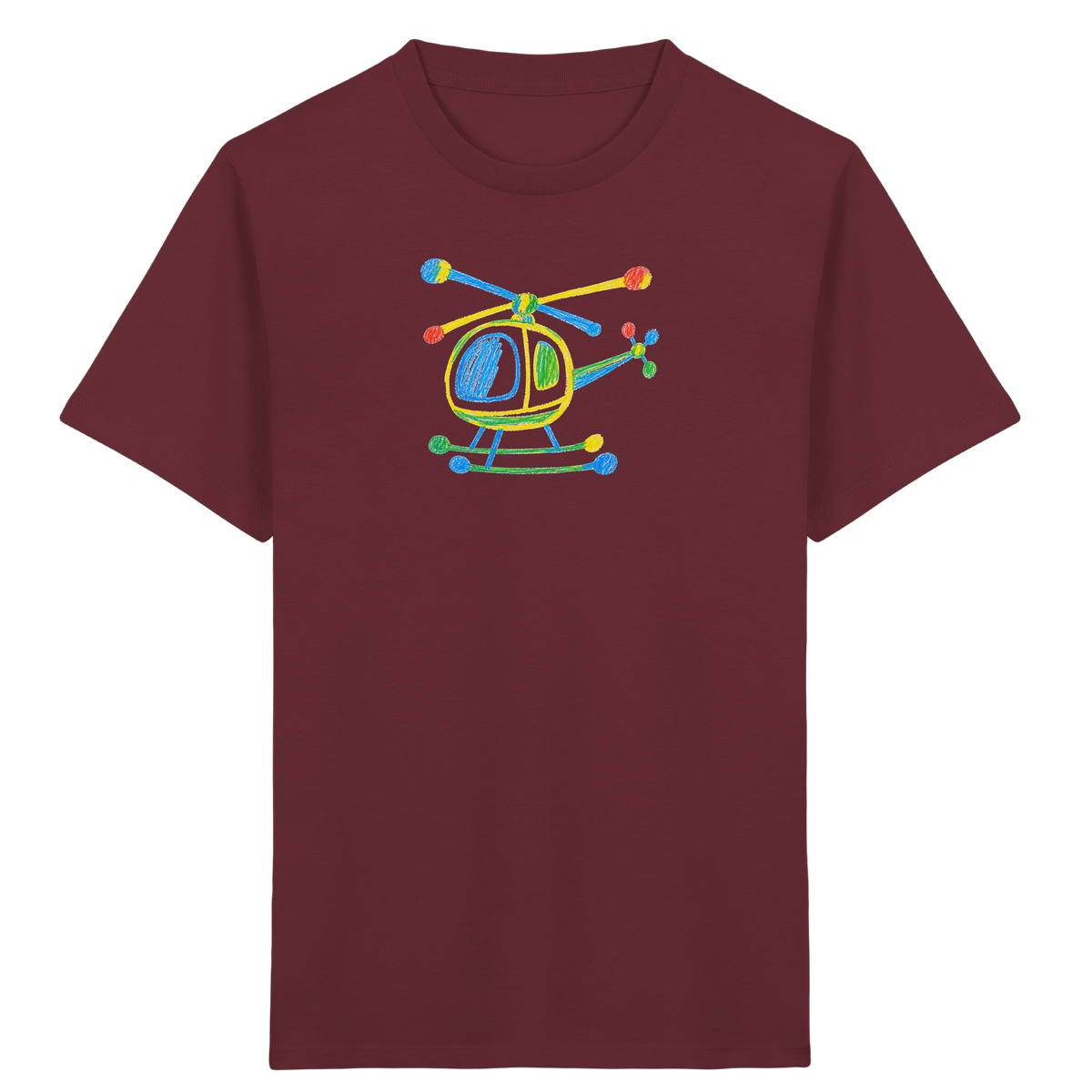 Bunter Farbpunkt Hubschrauber - Kinder Bio T-Shirt