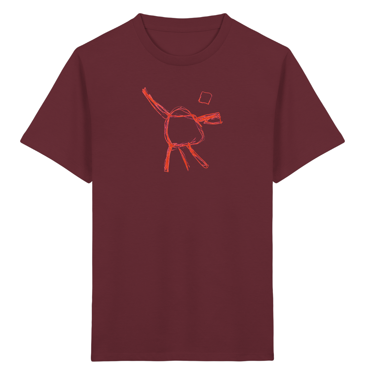 Orange Wackelfigur für Kinder - Kinder Bio T-Shirt Vorderseite