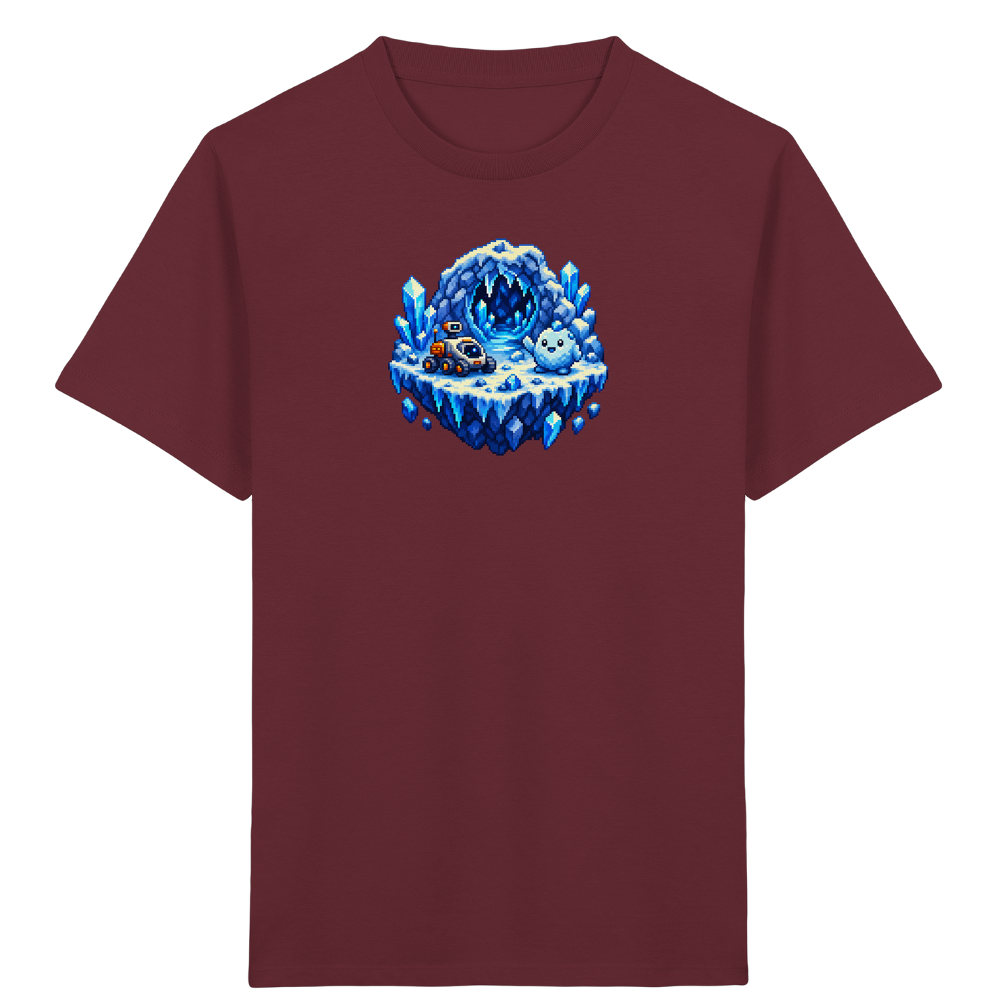 Abenteuerliches Pixel Eis-Geist T-Shirt - Kinder Bio T-Shirt Vorderseite