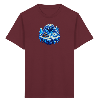 Abenteuerliches Pixel Eis-Geist T-Shirt - Kinder Bio T-Shirt Vorderseite