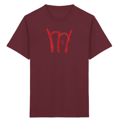Dunkelrotes Wackeltor Kinder T-Shirt - Kinder Bio T-Shirt Vorderseite
