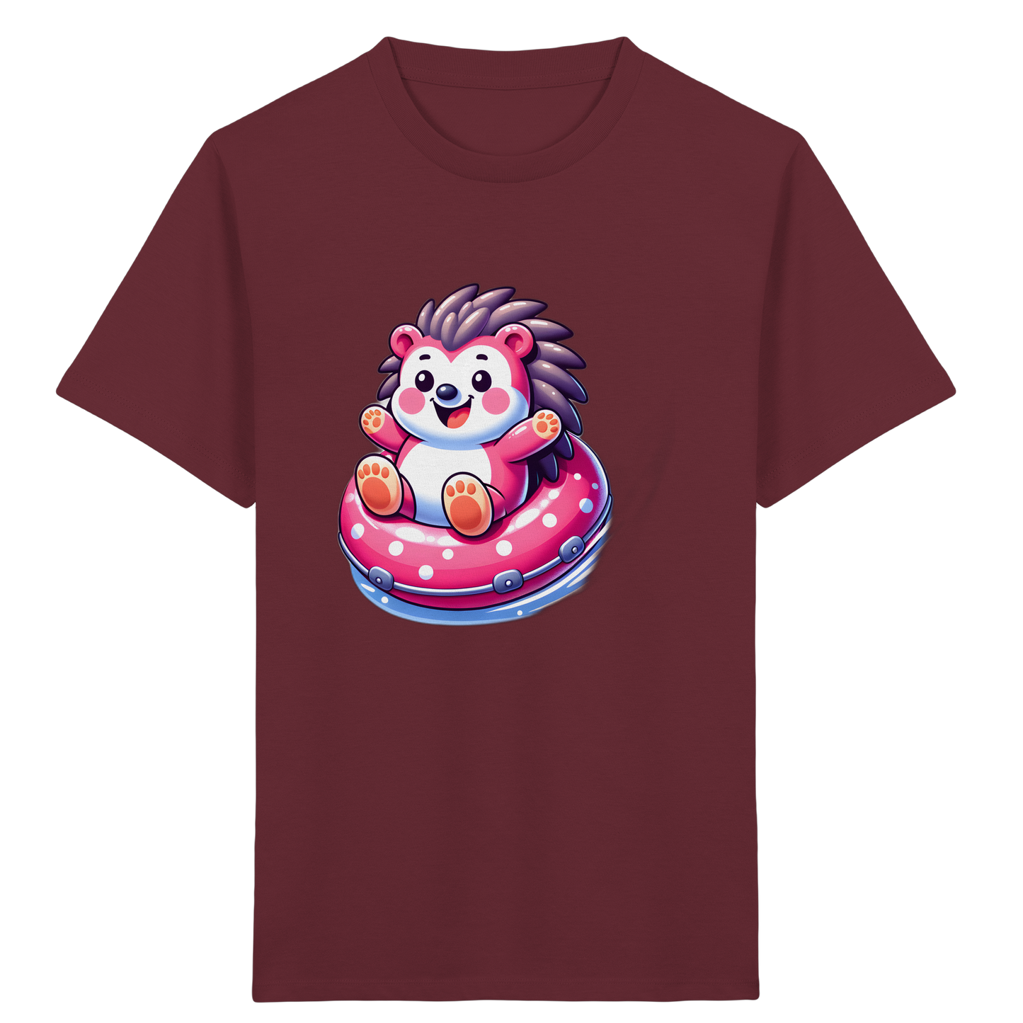 Igel im Schwimmring: Sommer-T-Shirt - Kinder Bio T-Shirt Vorderseite