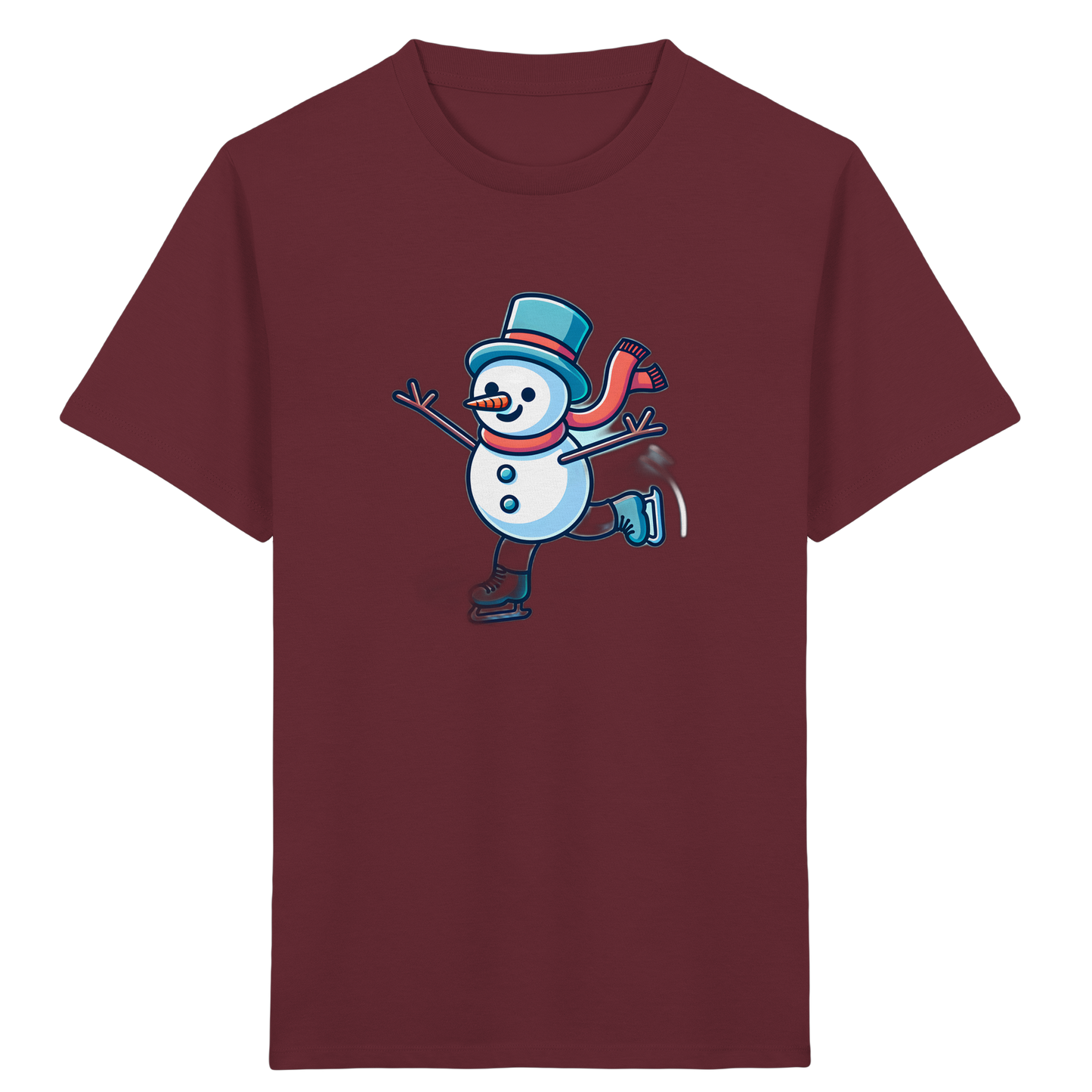 Schlittschuh laufender Schneemann: Winter Spaß Shirt