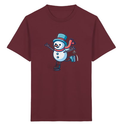 Schlittschuh laufender Schneemann: Winter Spaß Shirt