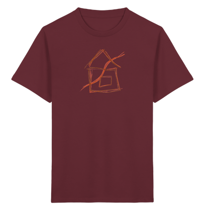 Braunes Eckenhaus Kinder T-Shirt - Kinder Bio T-Shirt Vorderseite
