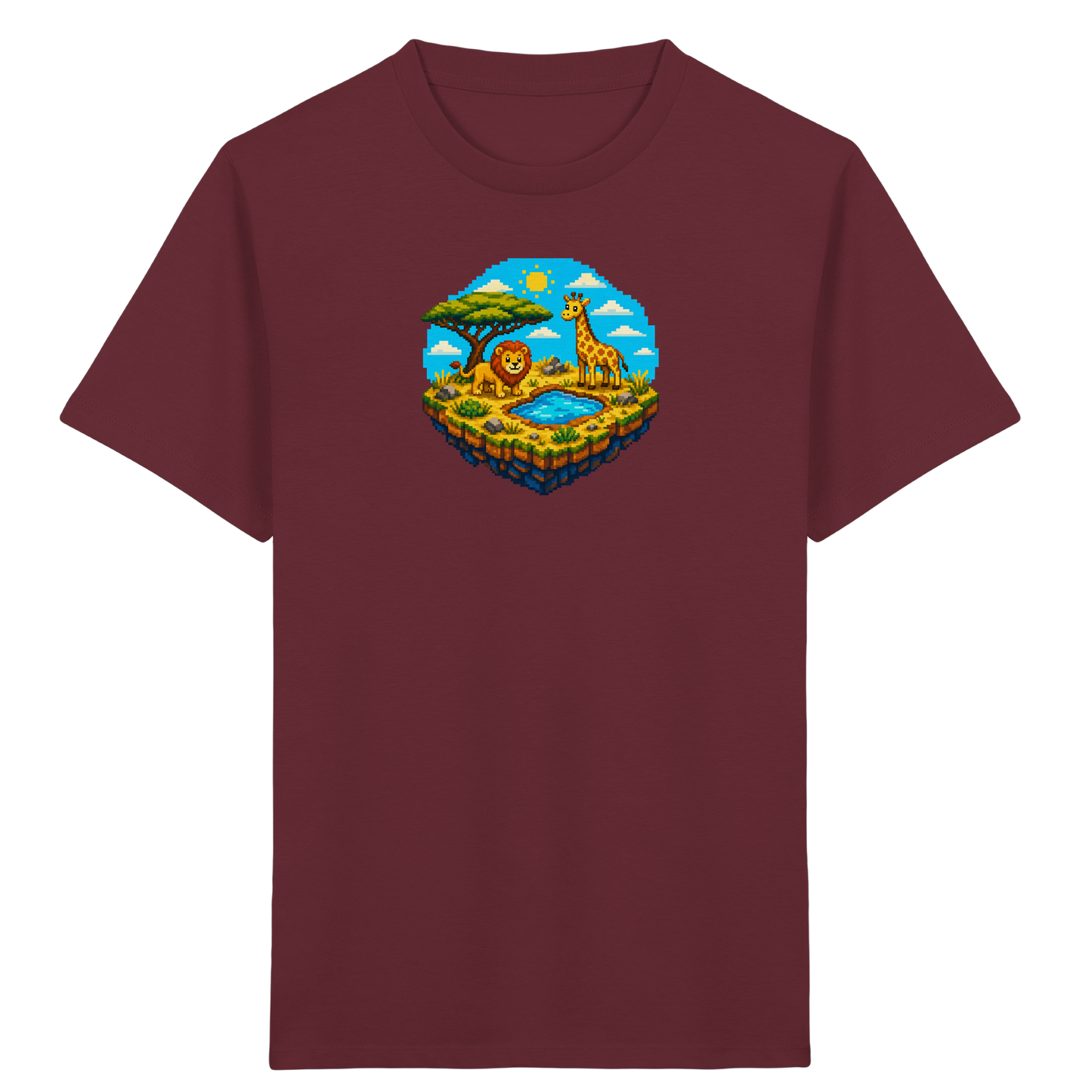 Verspieltes Pixel Safari T-Shirt Kinder - Kinder Bio T-Shirt Vorderseite