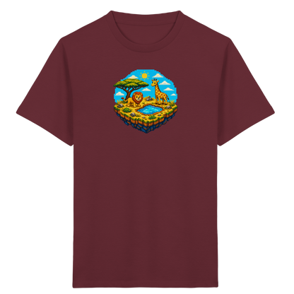 Verspieltes Pixel Safari T-Shirt Kinder - Kinder Bio T-Shirt Vorderseite