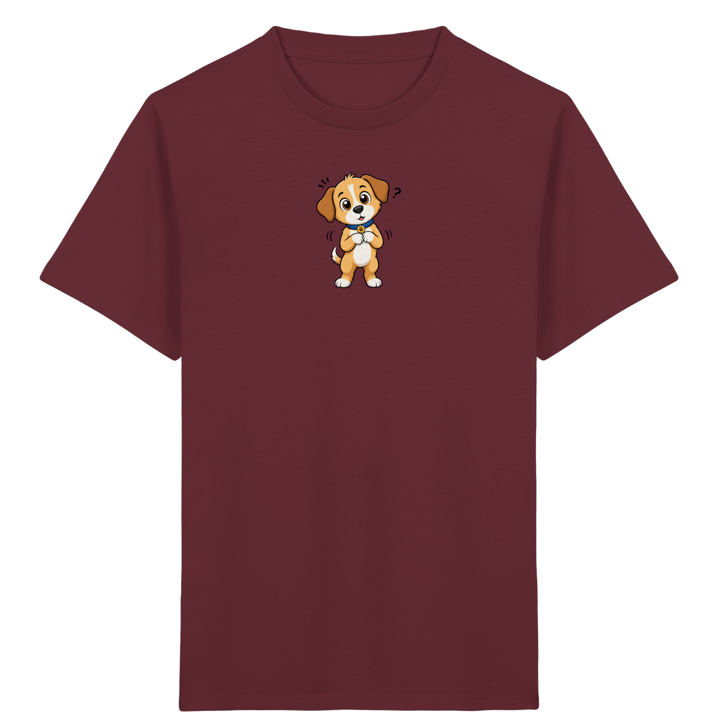 Niedlicher Welpe: Überrascht auf T-Shirt - Kinder Bio T-Shirt Vorderseite