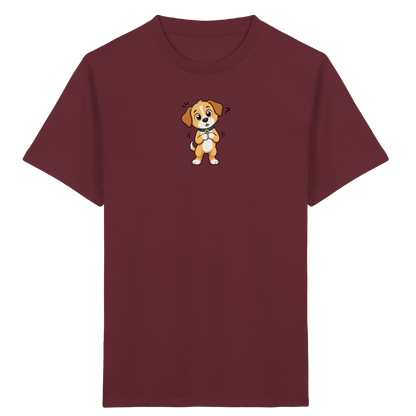Niedlicher Welpe: Überrascht auf T-Shirt - Kinder Bio T-Shirt Vorderseite