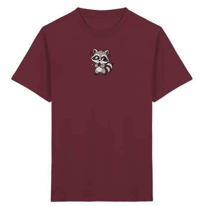 Niedlicher Waschbär Comic T-Shirt für Kinder - Kinder Bio T-Shirt Vorderseite