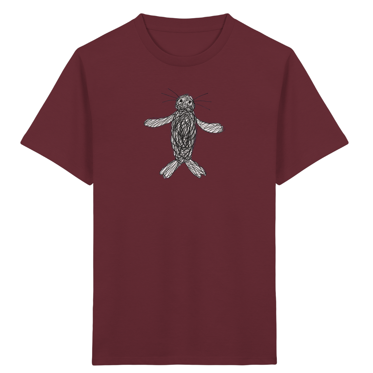 Robbe von oben gezeichnet - Kinder Bio T-Shirt
