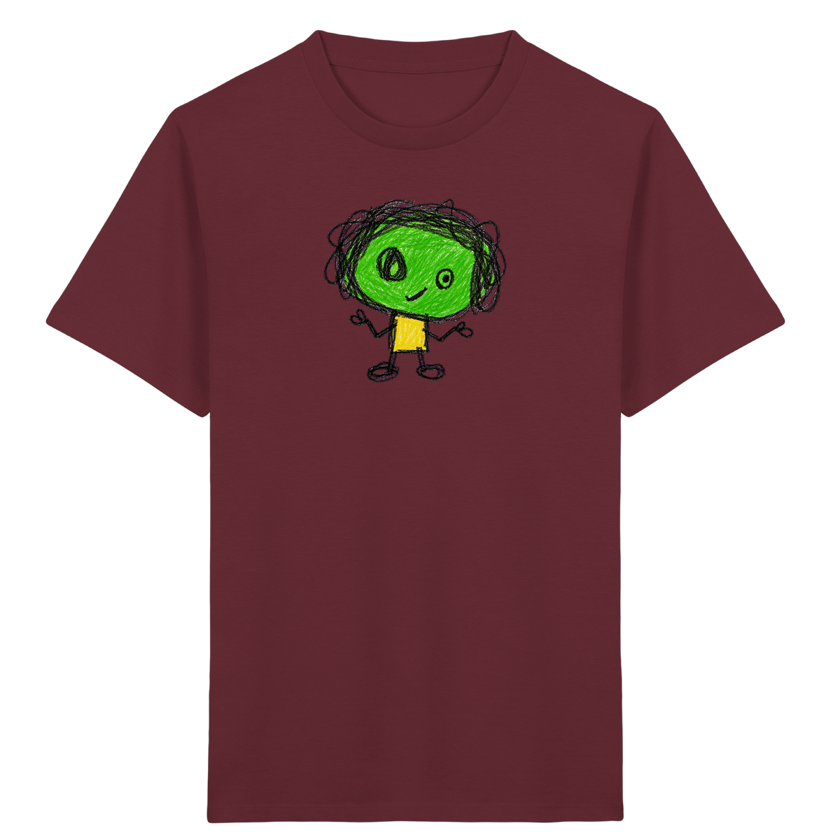Kritzelkopf mit Zopfkranz - Kinder Bio T-Shirt