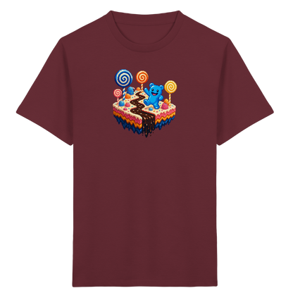 Pixel Gummibärchen auf süßer Insel - Kinder Bio T-Shirt Vorderseite