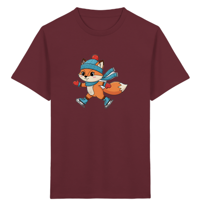 Fuchs Schlittschuhfahren: Winter-T-Shirt für Kids