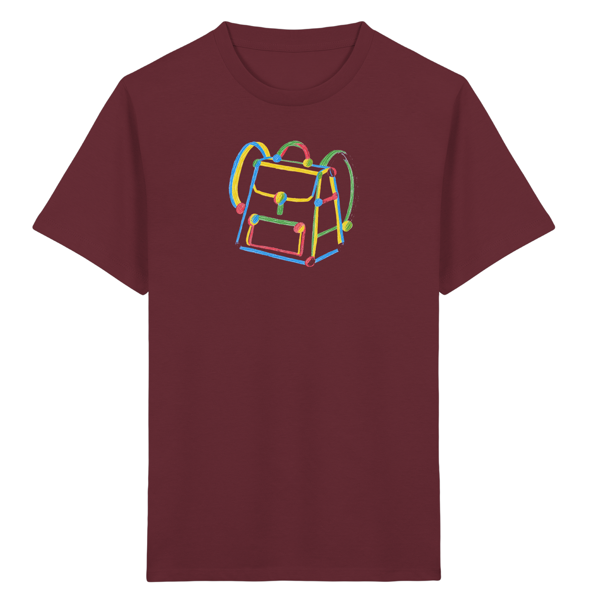 Bunter Kritzel Rucksack - Kinder Bio T-Shirt