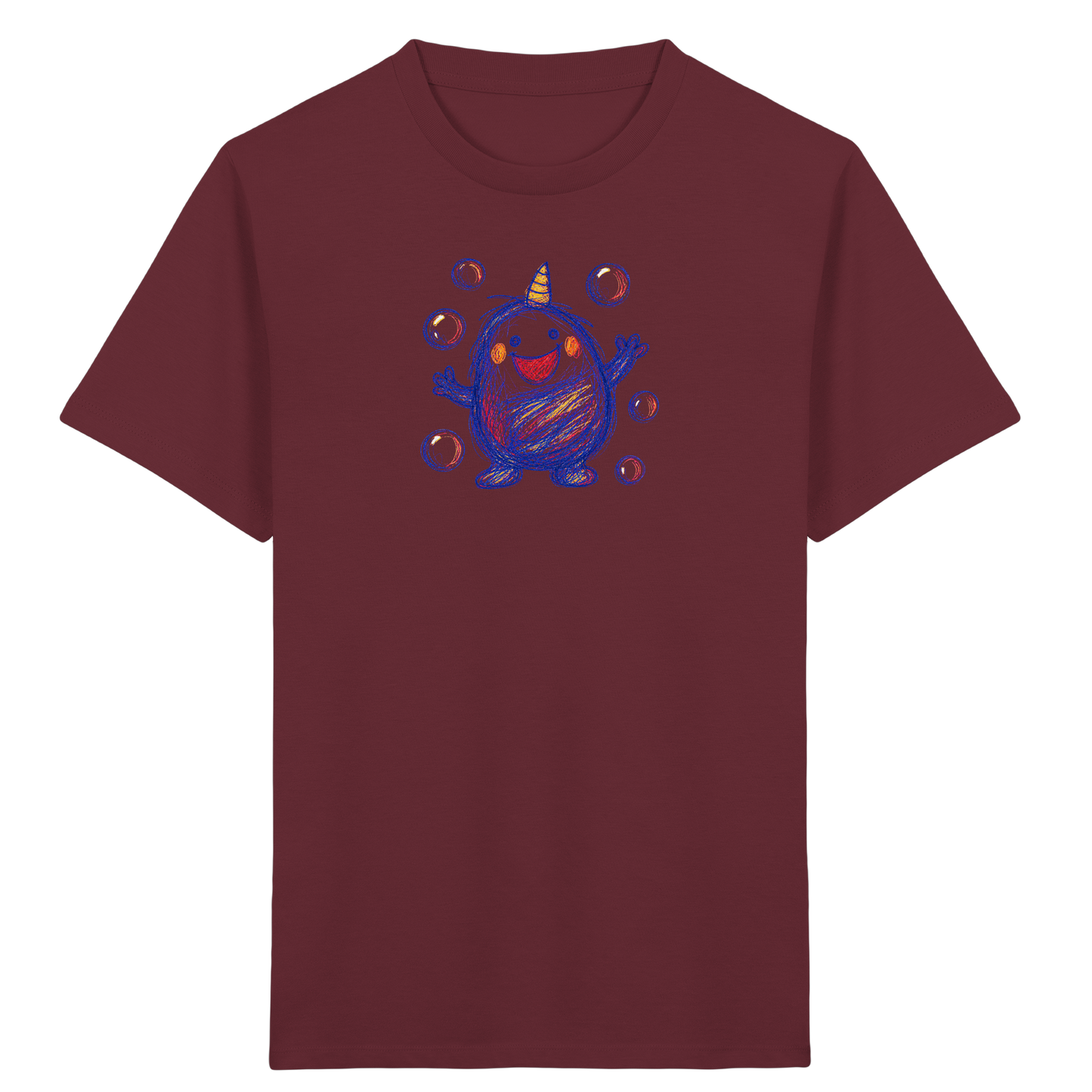 Seifenblasenmumpf mit Horn - Kinder Bio T-Shirt Vorderseite